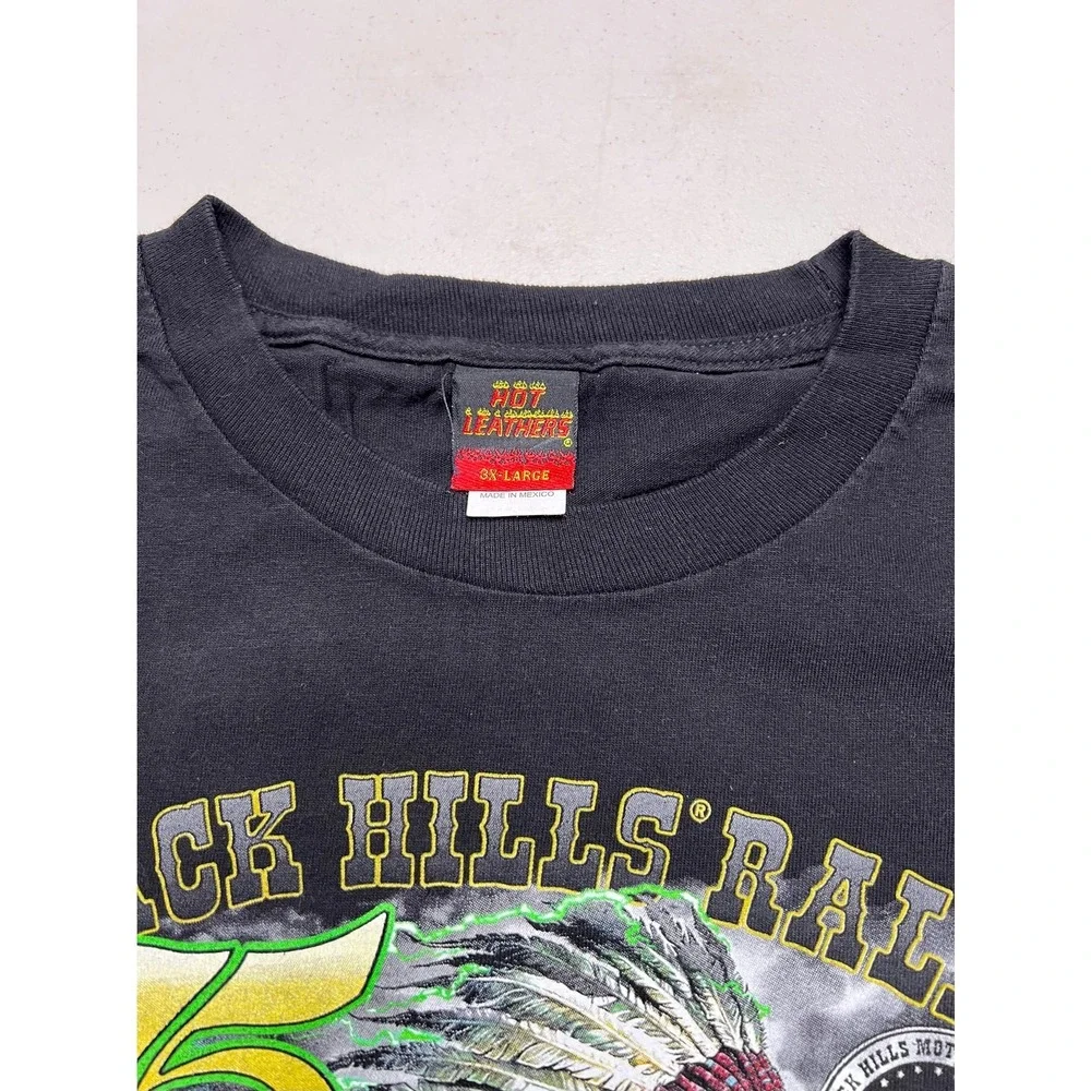 Hot Leathers T-Shirt Mens 3XL‎ Black Sturgis 75th Anniversary Biker Graphic Tee